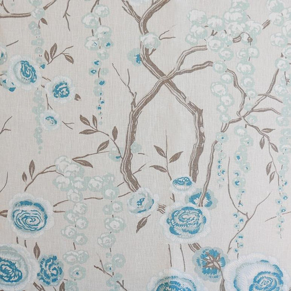 Peony Tree Aquamarine Fabric